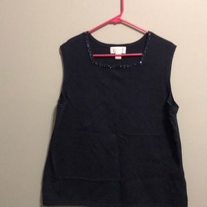 Christopher & Banks navy sleeveless sweater